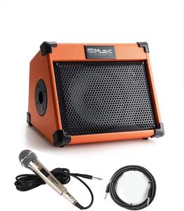 Coolmusic Acoustic Guitar Amplifier, with 3-Year Warranty, 20 Watt Bluetooth Portable Amp for Guitar Acoustic with Reverb Chorus Effect, 3 Band EQ（Including Microphone and Audio Cable）
