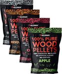 Kona Wood Pellets Variety Pack, Intended for Ninja Woodfire Outdoor Grill, Apple, Cherry, Mesquite, Supreme Blend, 4, 2 lb Resealable Bags