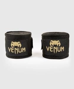Venum Kontact Boxing Hand Wraps - Black/Gold, 180 in