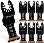 Vearter 34mm HCS Oscillating Saw Blade 7PCS/Set, Universal Multi-Tool Blade Kit Japanese Teeth Arc Edge Precision Cutting for Soft Hard Wood