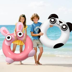 Pool Wave Kids Swim Ring Pool Floats, Toddler Inflatable Animal Swimming Ring Floaties, Outdoor Water Floating Toy, Summer Family Party Gift 3 4 5 6 7 8 10 12 Year Old Boy Girl Children Teens - 2 Pack