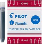 PILOT Namiki IC100 Fountain Pen Ink Cartridges, Blue, 12-Pack (69101)