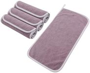 SINLAND Microfiber Face Cloth Makeup Remover Cloth Reusable Facial Cleansing Towel Soft Face Washcloth (darkpurple, 8inchx15.7inch 4pack)
