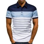 Mens Regular-Fit Quick-Dry Golf Polo Shirt Active Short Sleeve Polo Lightweight T-Shirts of Various Styles(Blue,XL)