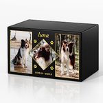 Bemaystar Personalized Pet Urns for Dogs Ashes - Custom Wooden Box with Photo for Pet Memorial Keepsake, Photo Box Pet Cremation Urn, Sympathy Gift for Pet Lovers Suitable for Weights Up to 125 lbs