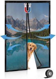 Vnivxte Magnetic Screen Door for RV Camper - 33.5" x 81" Heavy Duty Fiberglass Mesh Curtain for Travel Trailer Fifth Wheel, Tear Resistant Pet Friendly Netting, Hands Free Self Sealing Entry