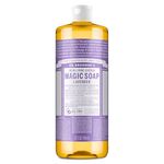 Dr Bronner's 18-in-1 Lavender Pure-Castile Liquid Soap, Made with Organic Oils. Used for Face, Body, Hair, Dishes, Mopping and Pets, Certified Fair Trade & Vegan Friendly, 946ml Recycled Bottle