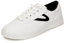 TRETORN Men's Nylite Canvas Sneakers, White/Black, 8