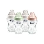 Tommee Tippee Closer to Nature Baby Bottles, Breast-Like Teat with Anti-Colic Valve, 340ml, Pack of 4