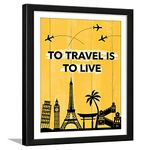 Chaka Chaundh - Travel Photo Frames - Travel Quotes Frames for Walls -Travel Wall Frames - Travel Frames for Wall Decor - Travel Framed Posters - (13.6 X 10.6 Inches)