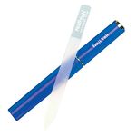 Nail Tek Crystal File Double-Sided with Cobalt Blue Companion Case, Medium File 5", Professional Fingernail File for Manicure Pedicure, Keep Nails Trim and Smooth, No More Nail Jagged Edges