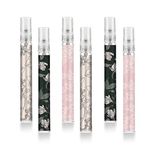 Facewegen 6 Pcs Portable Travel Refillable Perfume Atomizer Bottle,10ml Perfume Atomiser Bottles ,Fragrance Spray Bottle, Scent Pump Case for Women and Men, flower1, 20-1