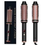 Thermal Brush, 38MM Thermal Brush for Hair, Hot Brush Volumizing Curling Iron, Thermal Hair Brush with LCD 120-210℃ Heated Round Brush, Increase Hair Volume, Loose Curls, Straight Hair, Dual Voltage