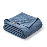 Bare Home Polar Fleece Blanket - Twin/Twin XL Blanket - Warm & Cozy - Premium Fleece Blanket - Blanket for Bed, Sofa, Camping, Travel and Cold Nights - Lightweight (Twin/Twin XL, Heathered Dark Blue)