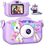 OAEBLLE Kids Camera Toddler Toys Camera for Girls, Christmas Birthday Gifts for Girls Age 3-6, Kids Digital Camera for 7 8 9 10 12 Year Old, Selfie Camera for Kids, 32GB TF Card(Purple)