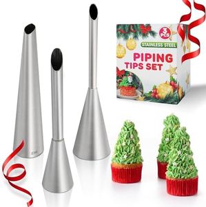 3Pcs Large Piping Tips Set - Frosting Tips Piping Nozzles Frosting Piping Kit Icing Tips Cake Piping Kit Pipping Tips Icing Piping Kit Cake Frosting Tools - Eclair Piping Tip & Filling Piping Tip