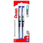 Pentel EnerGel Liquid Gel Rollerball Pen with Cap to Protect Pockets, Everyday Writing, Office Supplies, School Supplies, 0.7mm Medium Point, Blue Ink, BL17BP2-C, 2 Pack