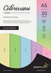 Paper Pep Colorissimi Card Stock 220GSM A5 Shades of Pastel Assorted Pack of 30 Sheets