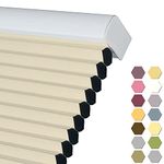 Persilux Custom Size Cellular Shades 100% Blackout Roller Shades Cordless Honeycomb Window Blinds Waterproof Thermal Insulated Noise Reduction Windows Shades for Home, Kitchen and Office Light Beige