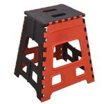 HAKKU 18 Inches Super Strong Plastic Folding Step Stool Table for Adults | Kids | Kitchen Stepping Stools, Garden Step Stool Kitchen Stool Portable | Sitting Purpose (Black - Red 18 Inch)