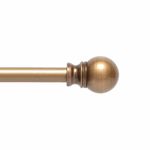 Kenney KN55973 Davenport Ball End Petite Café Decorative Window Curtain Rod, 48-86" Adjustable Length, Brushed Brass Finish, 1/2" Diameter Steel Tube