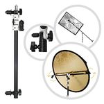 Fotoconic Multi Functional Reflector Holder, Boom Arm, Background Crossbar (21"-49" / 53-125cm) with Solid Locking Metal Swivel Head Grip