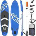 Premium Inflatable Stand Up Paddle Board Inflatable(6" Thick) with SUP Accessories & Carry Bag | Wide Stance, Surf Control, Non-Slip Deck, Leash, Paddle and Pump for Youth & Adult (Light Blue)