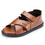 DOCTOR EXTRA SOFT Orthopedic Diabetic Comfortable Dr Sole Footwear Daily Use Casual Wear Stylish Latest Black Cushioned Adjustable Strap Sandals for Men's-Gents-Boy's L-12-Tan-7