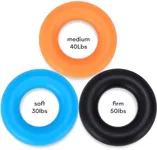 Steady Doggie Strengthener Grip Rings Set of 3 - Silicone Grip Strength Trainer for Sports & Rehabilitation - Durable 30, 40 and 50 Lb - Multicolor - Ideal for Men, Women, Teens, and Seniors