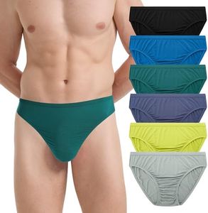 BAMBOO COOL Mens Underwear Bikini Briefs Ultra Soft Breathable Tagless Bikini Classic Underwear Bikini for Men 6 Pack