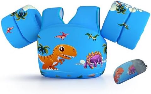 REALIKE Kids Swim Vest for Toddler Boys/Girls Swimming Aids Floats with Shoulder Harness Arm Wings for Children/Infant/Baby,Sea Beach/Pool/Lake, Suitable for 28-70lbs