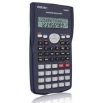 Deli WD82DMS Engineering Scientific Calculator | 240 Functions | 2 Line LED Display | ANS & Fractional Arithmetic | 3-Year Warranty | 10 +2 Digit - Navy Blue