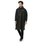ZEEL Rain Poncho Hooded Coat One Size Suit for Men and Women with Adjustable Hood along with Reflective back,Unisex Lightweight Long Coat and Reusable& Packable,AZ31 Black Free