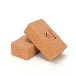 WiseLife Extra Large Cork Yoga Blocks | High-Density, Premium Cork | Non-Slip, Odor-Resistant, Soft Surface for Balance, Support & Stability | Ideal for Yoga, Pilates & Exercise (Set of 2)