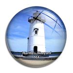 Fridge Magnet Martha's Vineyard Edgartown Lighthouse Massachusetts USA America Glass Magnets for Refrigerator Souvenirs Cute Crystal Magnet Decor for Whiteboard Office Home Gift