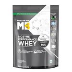 MuscleBlaze Biozyme Performance Whey Protein Powder, Unflavoured (1kg Refill Pack) | 25g Protein Per Scoop | Clinically Tested 50% Higher Protein Absorption