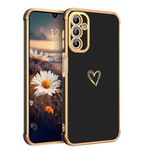 BENTOBEN Samsung Galaxy A15 5G Case, Cute Heart Pattern Slim Fit Soft Flexible Shockproof TPU Bumper Protective Women Girls Boys Men Non-Slip Lightweight Cover for Galaxy A15 5G, Black