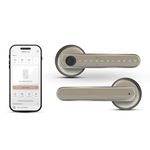 Simpled AF LeverLine Smart Lock, Fingerprint Keyless Security Entry Door Lock, Bluetooth Electronic Deadbolt, Touch Keypad, Smartphone Access (Bright)…