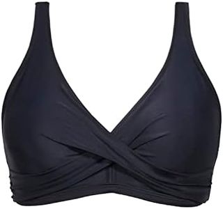 Aqua Eve Women Full Coverage Bikini Top No Bottom Push up Swimsuits Top Sport Bra Bathing Suits Tops, Black, X-Large