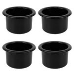 WANGCL 4 Pieces Plastic Table Cup Holder 79mm Diameter Couch Cup Holder Black Car Drinks Holder for for Sofa Boat Rv Couch Car Truck Poker Table