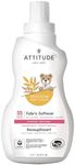 ATTITUDE Fabric Softener for Baby with Sensitive Skin, Plant and Mineral-Based Ingredients, Hypoallergenic Vegan and Cruelty-free Apparel and Household Products, Unscented, 35 Loads, 1 Liter