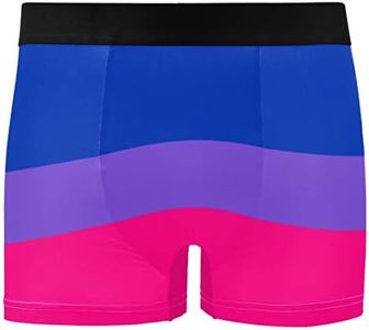 Glaphy Bisexual Flag Gay Pride Flag Mens Underwear Breathable Mens Boxer Briefs for Men Boys, S M L XL XXL