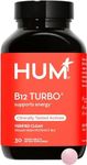 HUM B12 Turbo - Daily Energy & Calcium Support & Mood Support + Hormone Balance - Non-GMO, Gluten-Free, Vegan (30-Count)