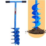 RedBuild Manual Earth Auger Hole Diger (Heavy Duty Long Blade, 8 Inches)