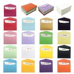 VANRA 170 Sets Small Blank Cards with Colorful Envelopes, White Note Cards Mini Envelopes Set, 17 Assorted Colored Envelopes for Gift Card, Cardstock, Index Cards, Business Card