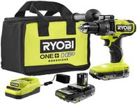 RYOBI ONE+ HP 18V Brushless Cordless 1/2 in. Hammer Drill Kit with (2) 2.0 Ah Batteries, Charger, and Bag (PBLHM101K2)