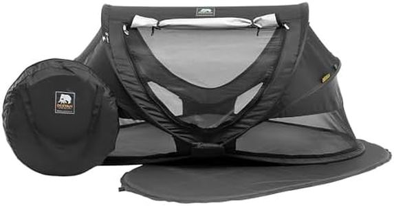 Deryan Lit de Voyage pour Petits Enfants avec Matelas - De la Naissance Jusqu'à 4,5 Ans - Tente Bébé Pop-Up Montée en 2 Secondes - Moustiquaire et Sac de Voyage Inclus - 136x84x62cm (Noir)