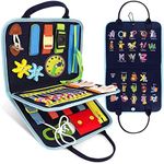 Busy Board for Toddlers, Baby Educational Learning Toys Felt Learning Early Basic Life Skills, Activity Board Toys with Buckles, Zip, Numbers, Button, Time, Alphabet for Boys Girls Gift (Other styles-1)