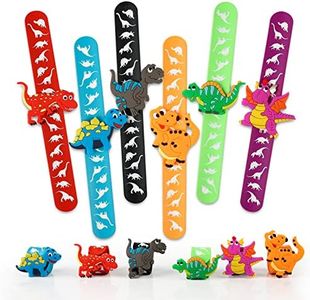 Yisscen Slap Bracelets pour Enfants, 6Pcs Slap Bracelets de Fête pour Dinosaure, Coloré Slap Bandes, Dinosaure Bracelets à Claquer, Silicone Slap Bracelets pour Garçons Cadeaux d'anniversaire