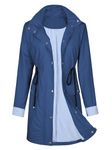 PONCEAU Raincoat for Women Waterproof Lightweight Packable Womens Jacket Windbreaker Raincoat Hood Waterproof